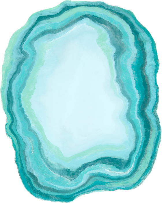 Marbleized Geode Blue and Turquoise Sliced Crystal Stone